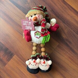Adorable Christmas Snowman Decor with‎ Let It Snow Sign Tabletop Accent